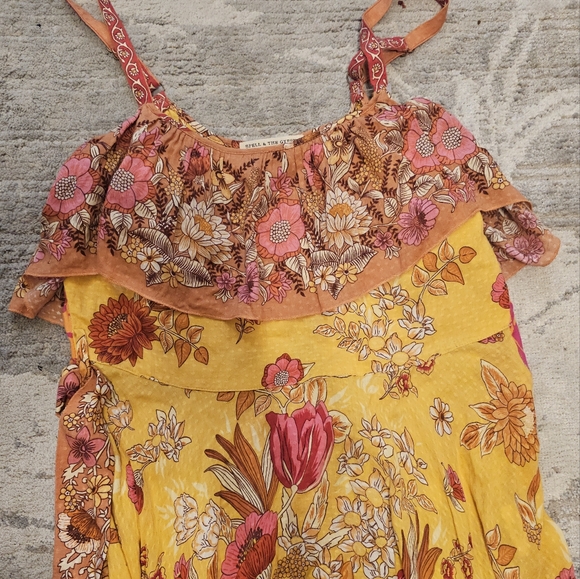 Spell & The Gypsy Collective Siren Song Strappy Marigold Floral Dress S  read - Picture 16 of 16